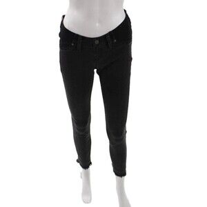 Madewell Women Skinny Ankle Jeans Black Low Rise Maternity Size 30x26 NWOT